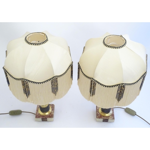 2249 - A pair of 20thC Art Deco style lamps. Approx 22