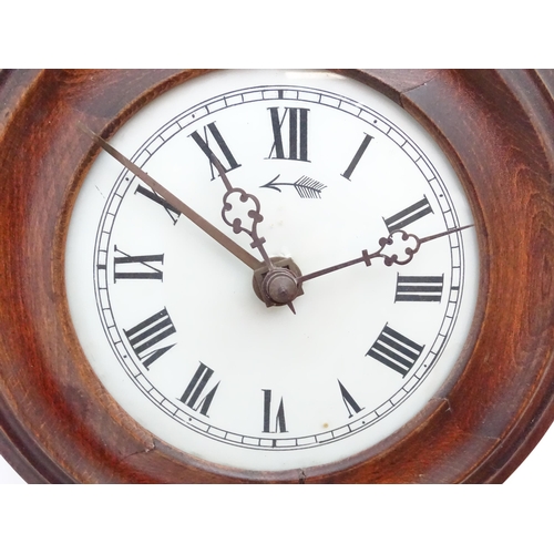 2287A - A postmans alarm style wall clock  with cast black forest style pine cone weights. The movement surm... 