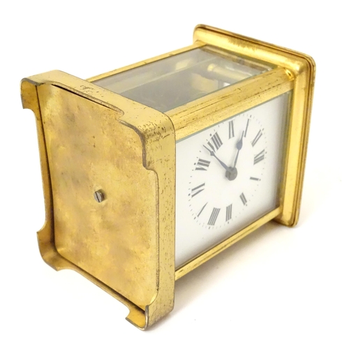 2291 - A 20thC five glass carriage clock, the white enamel dial set with Roman numerals. 5