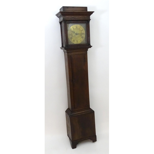 2292 - James Bucknell, Crediton, Devon : An 18thC oak cased longcase clock with 30 hour movement and brass ... 