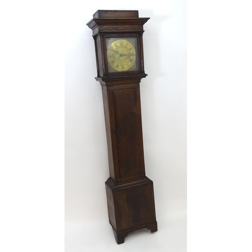 2292 - James Bucknell, Crediton, Devon : An 18thC oak cased longcase clock with 30 hour movement and brass ... 