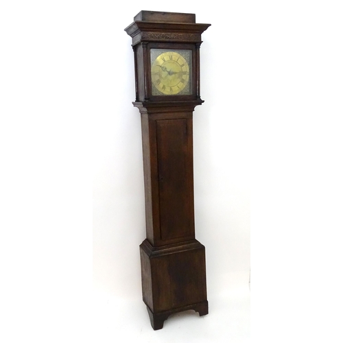 2292 - James Bucknell, Crediton, Devon : An 18thC oak cased longcase clock with 30 hour movement and brass ... 