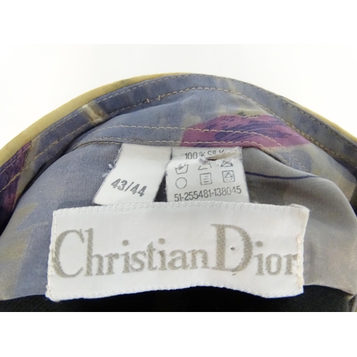 1554 - Vintage clothing / fashion: A vintage Christian Dior silk shirt in pastel colours, chest measures 52... 