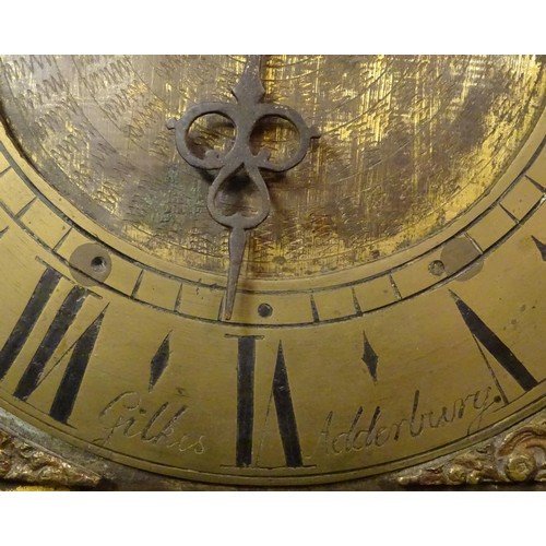 2278 - Richard Gilkes - Adderbury : An 18thC oak cased Quaker longcase clock, The iron posted hoop and spik... 