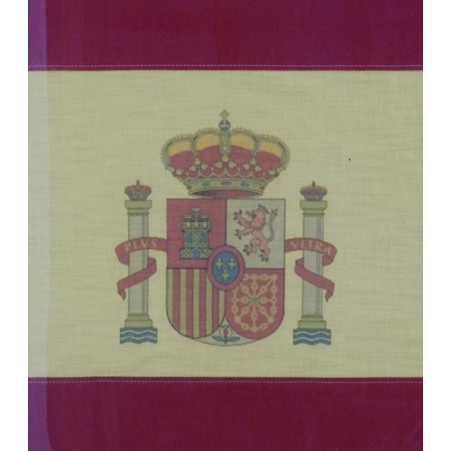 50 - A late 20thC Spanish Flag (Rojigualda , Bandera de Espana ), within a shadow box frame measuring 59 ... 
