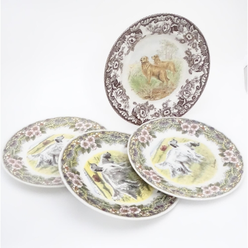 52 - A quantity of plates to include a meat plate with hunting scenes, Hamilton Collection commemorative ... 