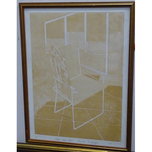 63 - Christine M. Wright, Limited edition print, Chair and Shirt. Signed, inscribed and numbered in penci... 