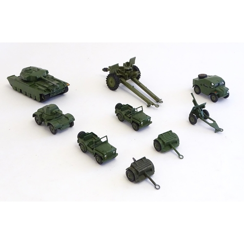 1309 - Toys: A quantity of Dinky Toys military vehicles comprising Armoured Car, model no. 670; Austin Cham... 