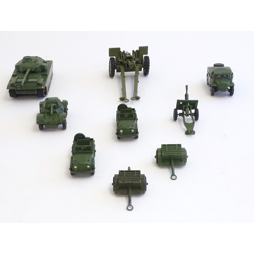 1309 - Toys: A quantity of Dinky Toys military vehicles comprising Armoured Car, model no. 670; Austin Cham... 