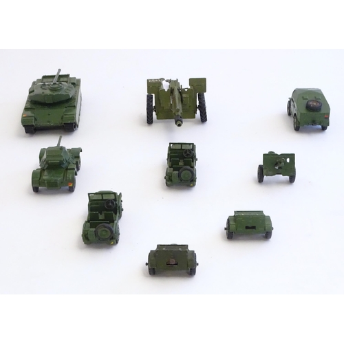 1309 - Toys: A quantity of Dinky Toys military vehicles comprising Armoured Car, model no. 670; Austin Cham... 