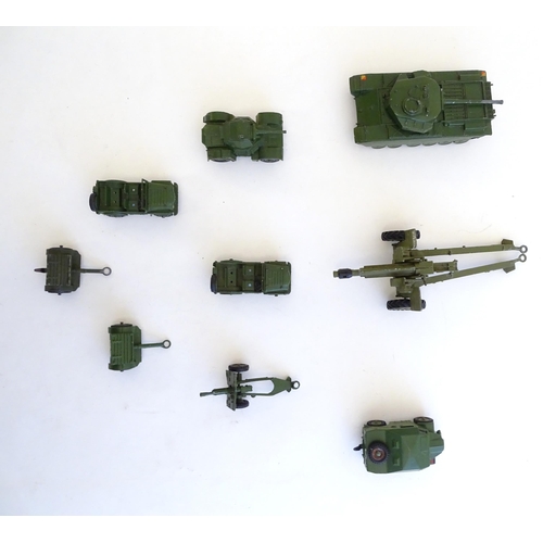 1309 - Toys: A quantity of Dinky Toys military vehicles comprising Armoured Car, model no. 670; Austin Cham... 