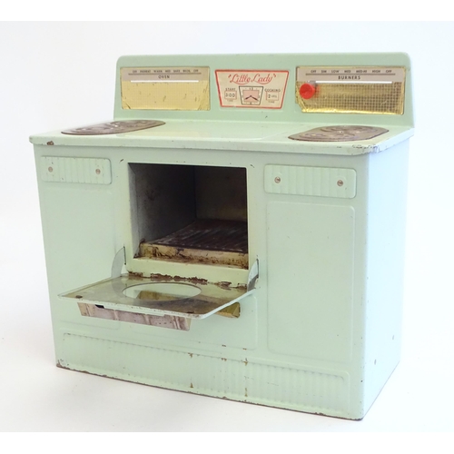 1322 - Toys: An American child's tinplate retro ' Little Lady ' cooker / stove, by Empire, with an opening ... 