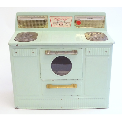 1322 - Toys: An American child's tinplate retro ' Little Lady ' cooker / stove, by Empire, with an opening ... 