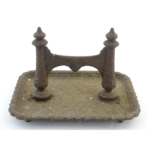 1361 - A 19thC cast iron boot scraper and tray, 13 3/4