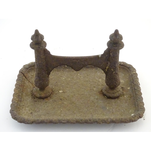 1361 - A 19thC cast iron boot scraper and tray, 13 3/4