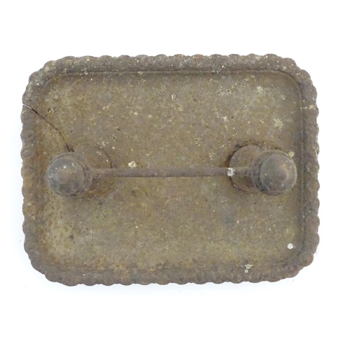 1361 - A 19thC cast iron boot scraper and tray, 13 3/4