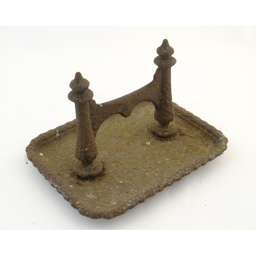 1361 - A 19thC cast iron boot scraper and tray, 13 3/4