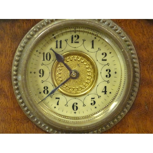 1396 - A mantle clock formed as a miniature long case / grandfather clock. Approx. 16 1/2