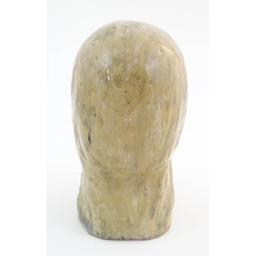 71 - An artist's sculpture / glazed ceramic model of a human head. Approx. 8 1/4