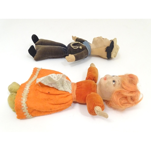 1301 - Toys: two Norah Wellings fabric dolls, one formed as a 'Jolly Boy' sailor of S.S. Orcades, each with... 