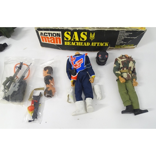 1320 - Toys: a quantity of Action Man toy soldier figures and vehicles, comprising Palitoy US Army helicopt... 