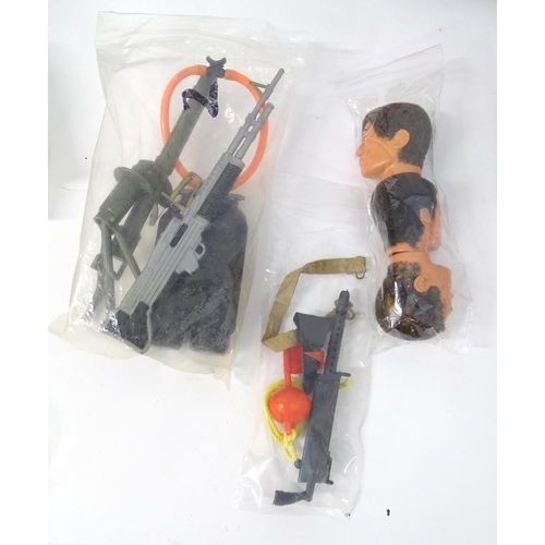 1320 - Toys: a quantity of Action Man toy soldier figures and vehicles, comprising Palitoy US Army helicopt... 