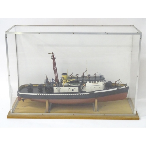 1326 - A hand built 1:48 scale ship model of the 1938 New York Harbour Fireboat 'Firefighter', with proport... 