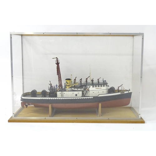 1326 - A hand built 1:48 scale ship model of the 1938 New York Harbour Fireboat 'Firefighter', with proport... 