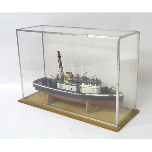 1326 - A hand built 1:48 scale ship model of the 1938 New York Harbour Fireboat 'Firefighter', with proport... 