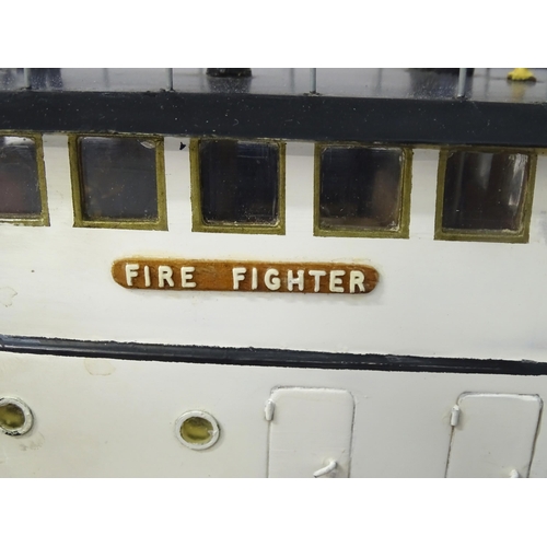 1326 - A hand built 1:48 scale ship model of the 1938 New York Harbour Fireboat 'Firefighter', with proport... 