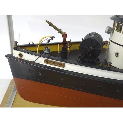 1326 - A hand built 1:48 scale ship model of the 1938 New York Harbour Fireboat 'Firefighter', with proport... 