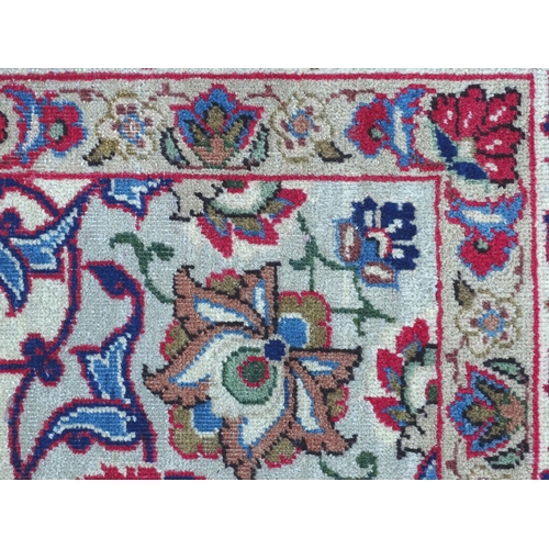 1385 - Carpet / Rug : An Isfahan carpet,  the blue ground with central medallion and floral and foliate det... 