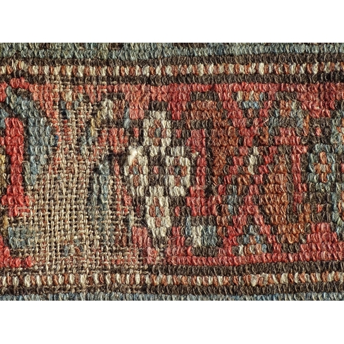 1389 - Carpet Rug : A runner with banded motif decoration . Approx. 150