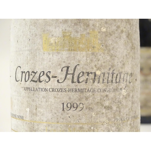 2149 - A bottle of Delas Freres Les Launes Crozes-Hermitage 1994 red wine, together with a bottle of Louis ... 