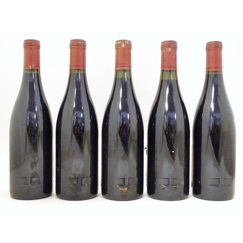 2151 - 5 bottles of Delas Freres Vacqueyras Domaines de Genets 1997 red wine, each 750ml (5)