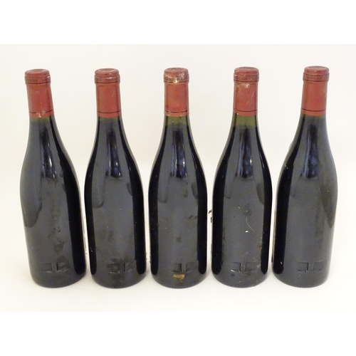 2151 - 5 bottles of Delas Freres Vacqueyras Domaines de Genets 1997 red wine, each 750ml (5)