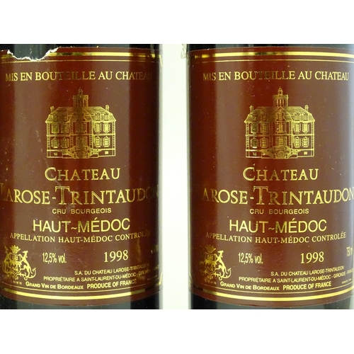 2152 - 5 bottles of Chateau Le Rose Trintaudon Haut Medoc 1998 red wine, each 750ml (5)