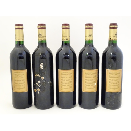 2152 - 5 bottles of Chateau Le Rose Trintaudon Haut Medoc 1998 red wine, each 750ml (5)