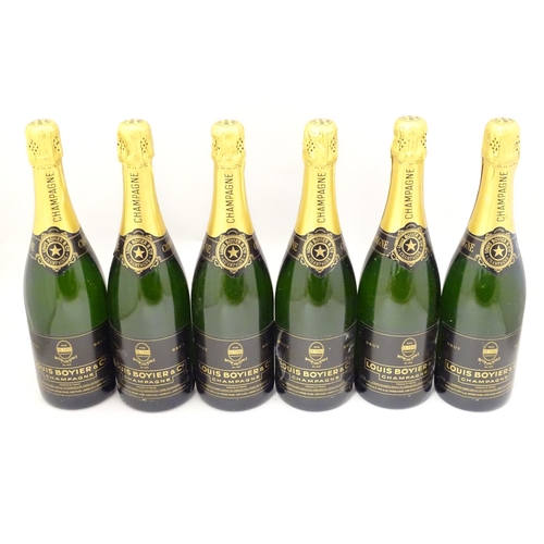 2154 - Six bottles of Louis Boyier & Cie champagne, each 75cl