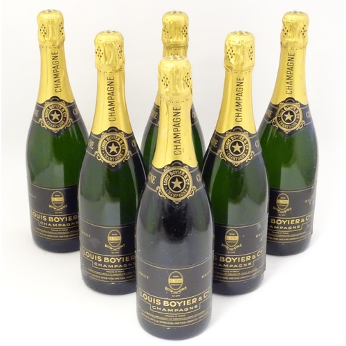 2154 - Six bottles of Louis Boyier & Cie champagne, each 75cl