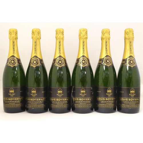 2154 - Six bottles of Louis Boyier & Cie champagne, each 75cl