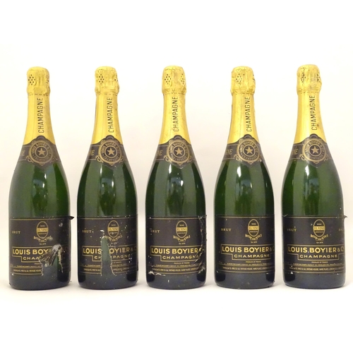 2155 - Five bottles of Louis Boyier & Cie champagne, each 75cl (5)