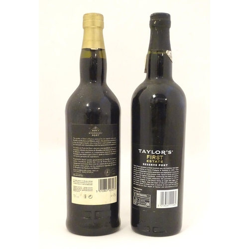 2158 - A 75cl bottle of Dow's Midnight port, together with a 75cl bottle of Taylors First Estate reserve po... 