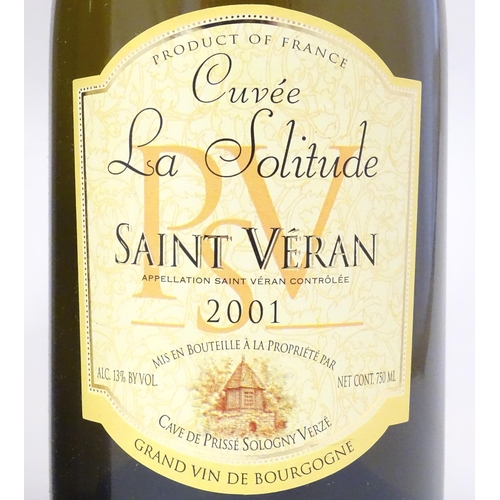 2160 - Three bottles of Cuvee La Solitude Saint Veran 2001 white wine, each 750ml (3)