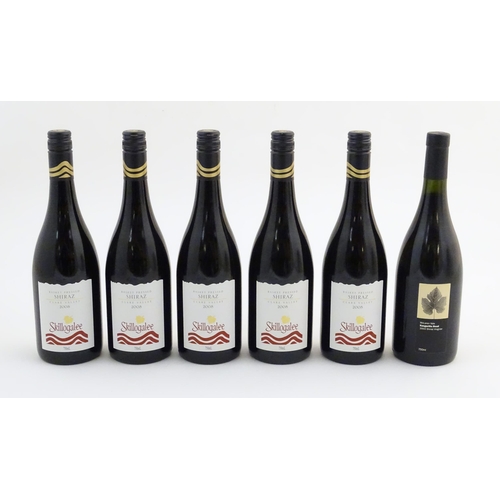 2165 - Five bottles of Skillogalee 2008 basket pressed Clare Valley shiraz 2008 red wine, each 750ml, toget... 