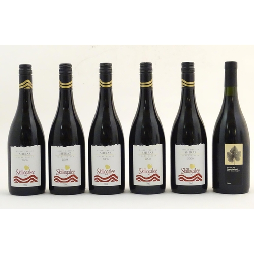 2165 - Five bottles of Skillogalee 2008 basket pressed Clare Valley shiraz 2008 red wine, each 750ml, toget... 