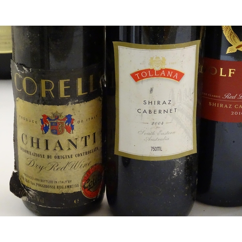 2173 - Twenty bottles of red and white wine, including a Corelli chianti 75cl, a Carlos Minairo Tempranillo... 