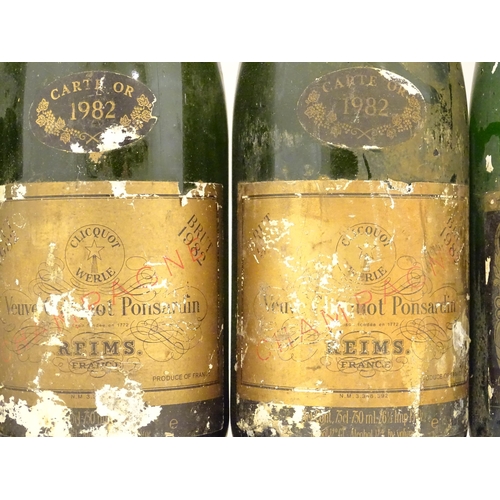 2176 - Six bottles of Champagne, including two Veuve Cliquot Ponsardin 1982 75cl, Maison Christophe and Lou... 