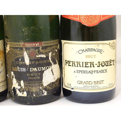 2177 - Six bottles of Champagne, to include Bilecart-Salmon 75cl, Ellner Epernay 75cl and Perrier-Jouet 75c... 