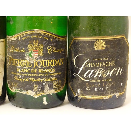 2178 - Six bottles of Champagne, to include Laurent-Perrier 75cl, Lanson Black Label 75cl, Pierre Jourdan B... 